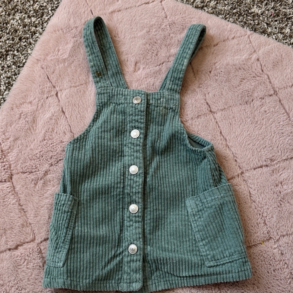 Zara Kids Green Corduroy Overalls